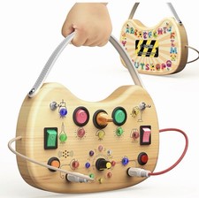 Wooden Montessori Toddler Busy Board Sensory Toys Toddlers Autism Switch V
