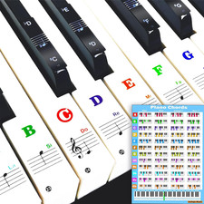 Piano Keyboard Stickers with Piano Chord Chart,For 88/61/54/49 Key,Note Letters