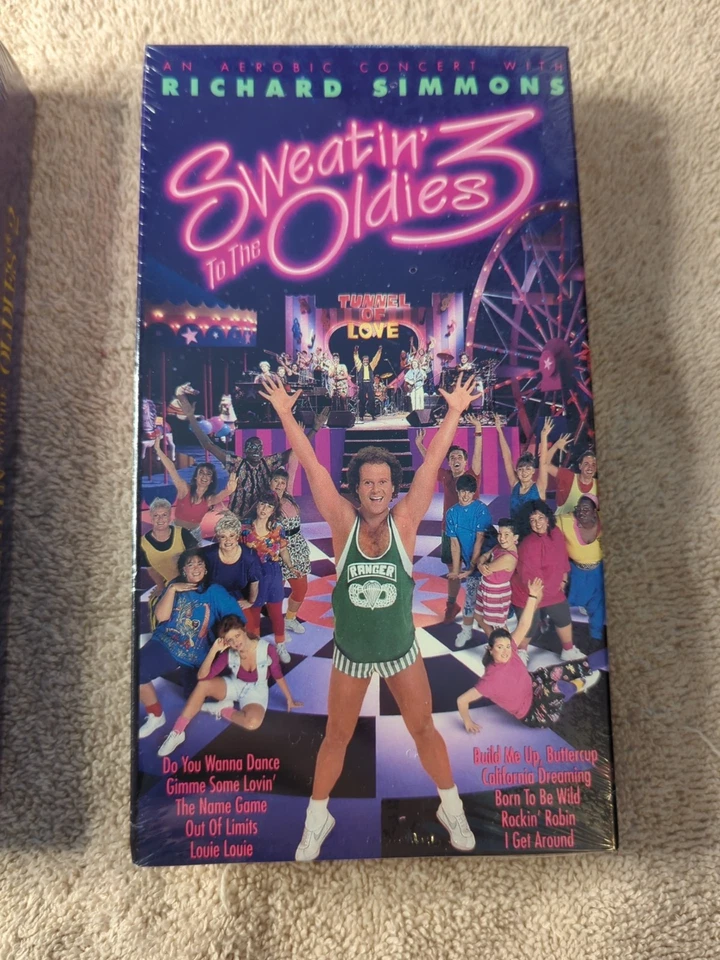 Vintage Richard Simmons Sweating Sweatin To The Oldies 2 3 VHS Tapes NEW Sealed - Image 3 of 4