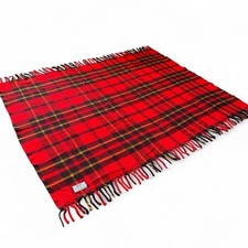 Vintage Faribo Faribault Woolen Mill Co Plaid Throw Blanket Red 40 X 52 USA
