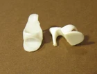 Vintage 1960 Barbie Francie & Friends~Japan Open Toe OT WHITE Heels~Exact Pair