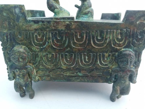 Antike Imitation Western Zhou Akt Bronze Make-up Etui - Bild 2 von 5