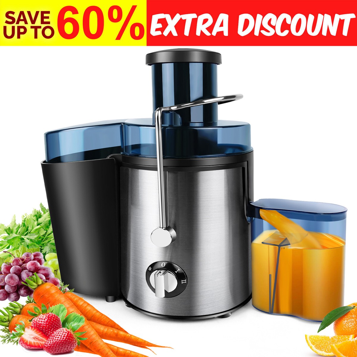 Centrifugal Juicer Fruit And Veg Juicer 800W Electric Juicer Fruit