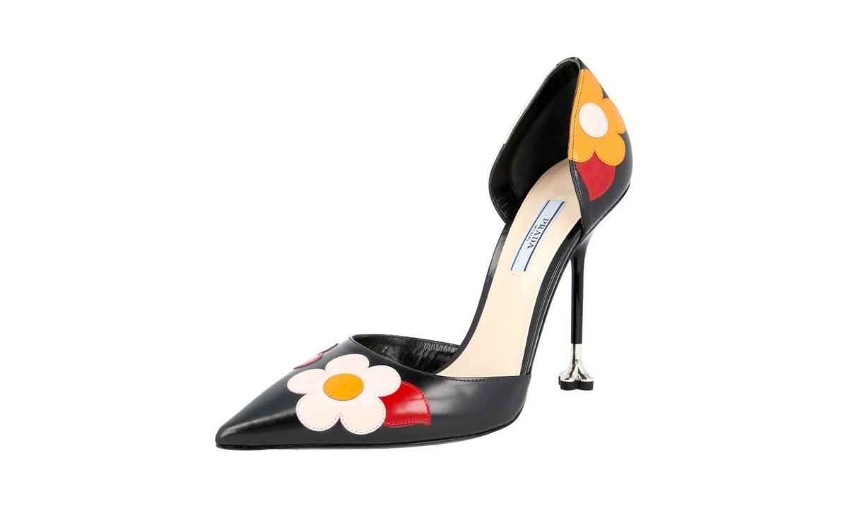 美品 PRADA フラワーデザイン パンツ 44 ブルー 1386 PRADA - プラダ PRADA パンツ デニムパンツ ジーンズ ペインター