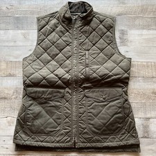 Filson Quilted Mile Marker Vest Womens Large Otter Green Cotton New