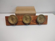 Antico Attaccapanni Vintage Pomi In Ottone Appendiabiti Come Da Foto 50 x 11 Cm