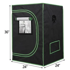 Green Hydroponic Grow Tent 100% Reflective Mylar Non Toxic Indoor Room w/Window 