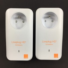 Lot 2 Prises Adaptateurs CPL Orange Extender Ethernet Liveplug HD 500 Mbits/s mb