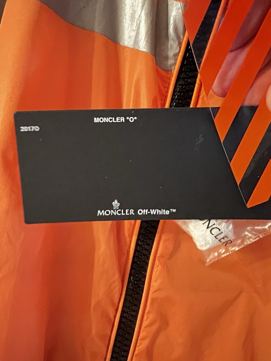 Moncler Off White Gangui Logo Reflector Nylon Zip Up Orange