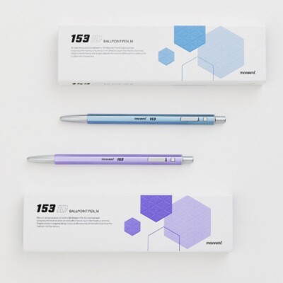 Monami 153 Glow Ballpoint pens 1.0mm Blue Violet Set(2P) Black Pens