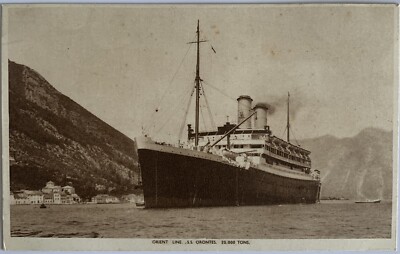 1934 Postkarte SS Orontes, Orientlinie (F)