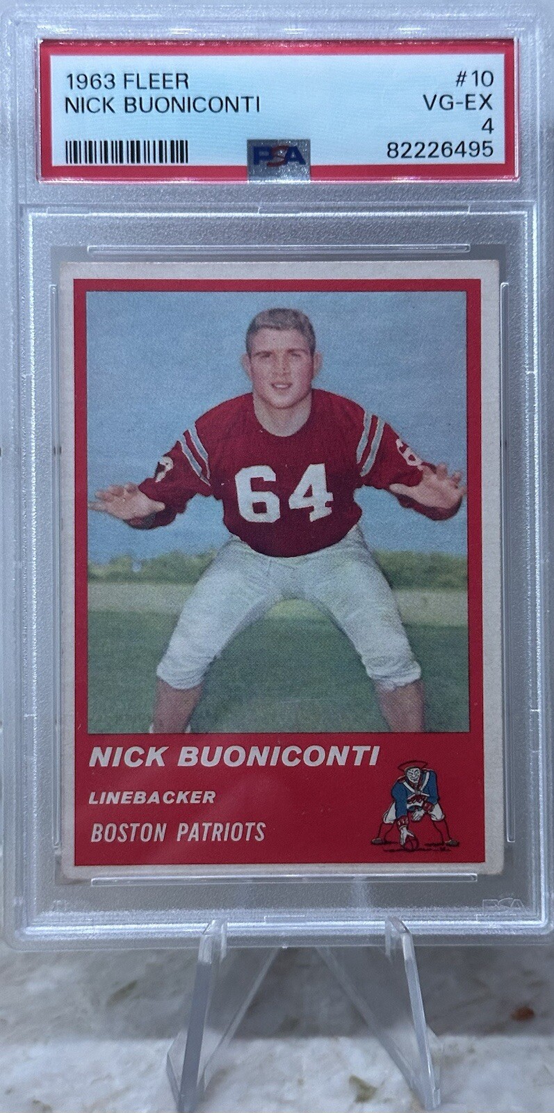1963 Fleer #10 Nick Buoniconti RC PSA 5 Boston Patriots HOF Notre Dame