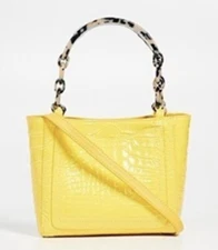 Edie Parker micro patent leather croc-embossed convertible tote shoulder bag