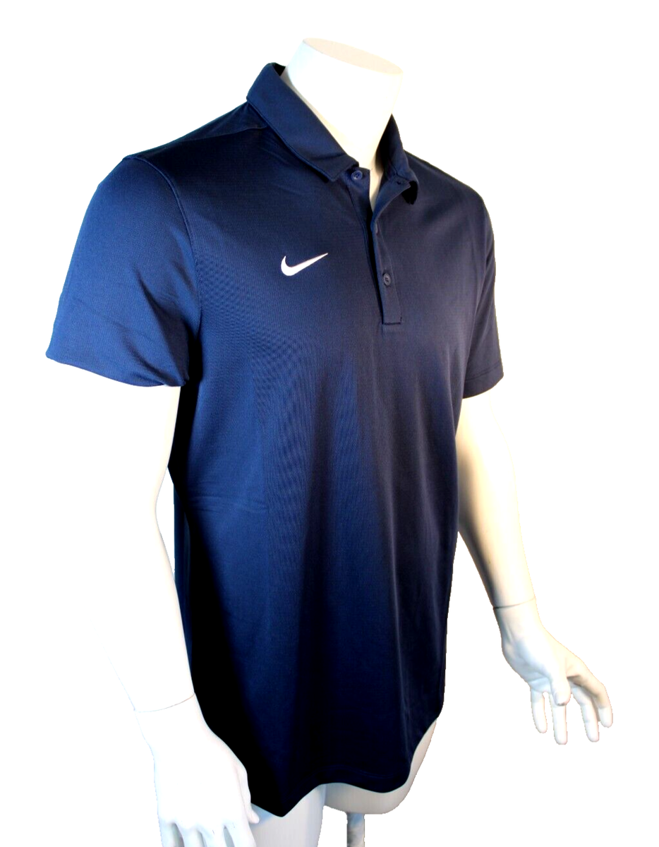 NIKE Dri-Fit Size Medium Dark Navy Short Sleeve Athletic Fit Men's