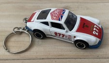 Hot Wheels Keychain New - White  71 Porsche 911 - Custom KEY CHAIN