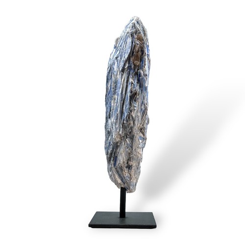 Large Blue Kyanite Freeform on Black Metal Stand Quartz Crystal Matrix, 6 lbs. - Picture 24 of 24