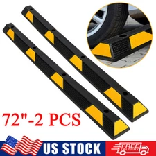 2 Pack 72" Rubber Parking Guide Blocks Heavy Duty Car Truck Wheel Stop Stoppers