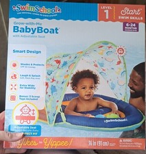 Grow With Me BABY BOAT Floatie W/Umbrella Adjustable Level 1 --- 6-24 Months