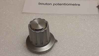 Bouton de potentiomètre axe 6mm a vis blanc