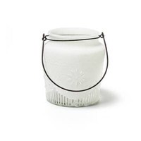 Laterne Mit Henkel, Windlicht Sunny H. 15Cm D. 14Cm Weiß Glas Jodeco Wa