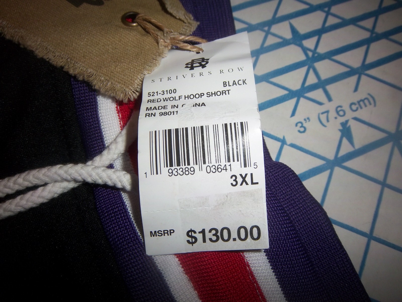 PANTALONCINO UOMO 3XL STRIVERS FILA NERO ROSSO VIOLA SPESSO RICAMATO NUOVO CON ETICHETTE