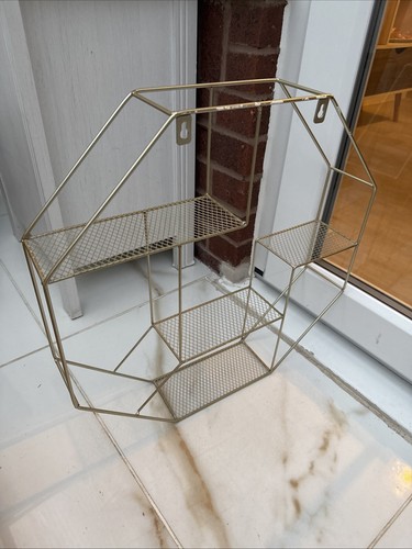 Mensola Portaoggetti da Parete Metallo Dorato Arredamento Casa-H 50 X 50 X P 10cm-Bellissima - Foto 8 di 10