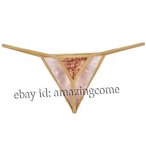 Sexy Men Snakeskin Print Tanga Underwear G-strings Mirro Thong Gays Bikini Pants - Picture 3 of 3