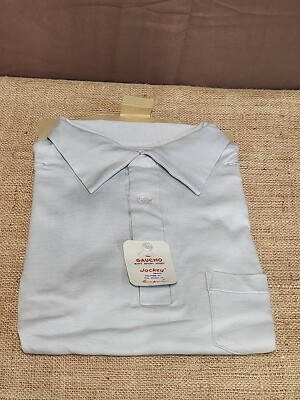 Vtg. The Gaucho Knit Sport Shirt Jockey Brand Mens Large Gray Long Sleeve New