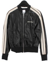 Palm Angels Women's Jacket M Black Viscose With Other, Polyester Bomber Jacket