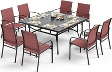 9 Piece Patio Furniture Set Outdoor Furniture Dining Table Chairs Patio Set