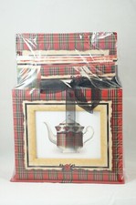 Christmas Tartan Plaid Stationary Storage Gift w/ Picture Frame Cards Journal