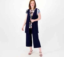 Attitudes by Renee Global Illusion 3 Piece Set-Navy Marble-Petite Large-A598374