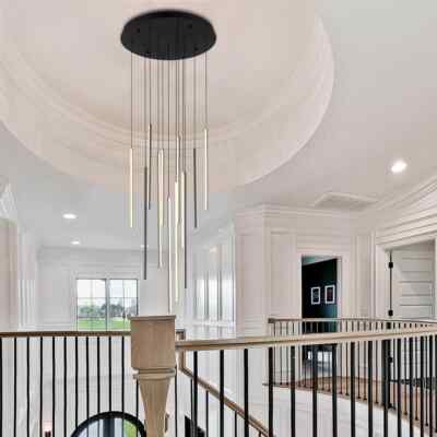 EDISLIVE 12-Light 116W LED Black Pendant Chandelier Adjustable Minimalist Style