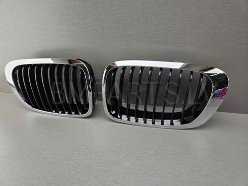 NEW BM BMW E46 COUPE CABRIO BUMPER GRILLE FRONT PAIR BLACK 8208683 & 8208684 - Picture 3 of 15