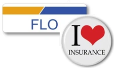 FLO PROGRESSIVE INSURANCE BADGE & BUTTON HALLOWEEN PROP PIN BACK