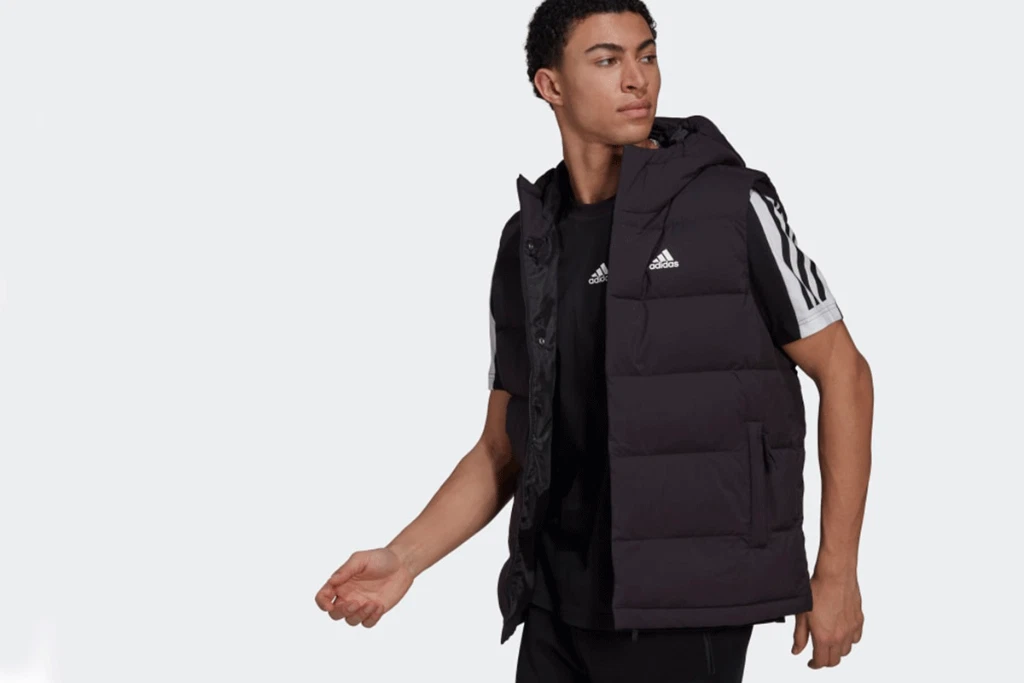 adidas Helionic Hooded Vest Black Casual Sport Warm Vest |