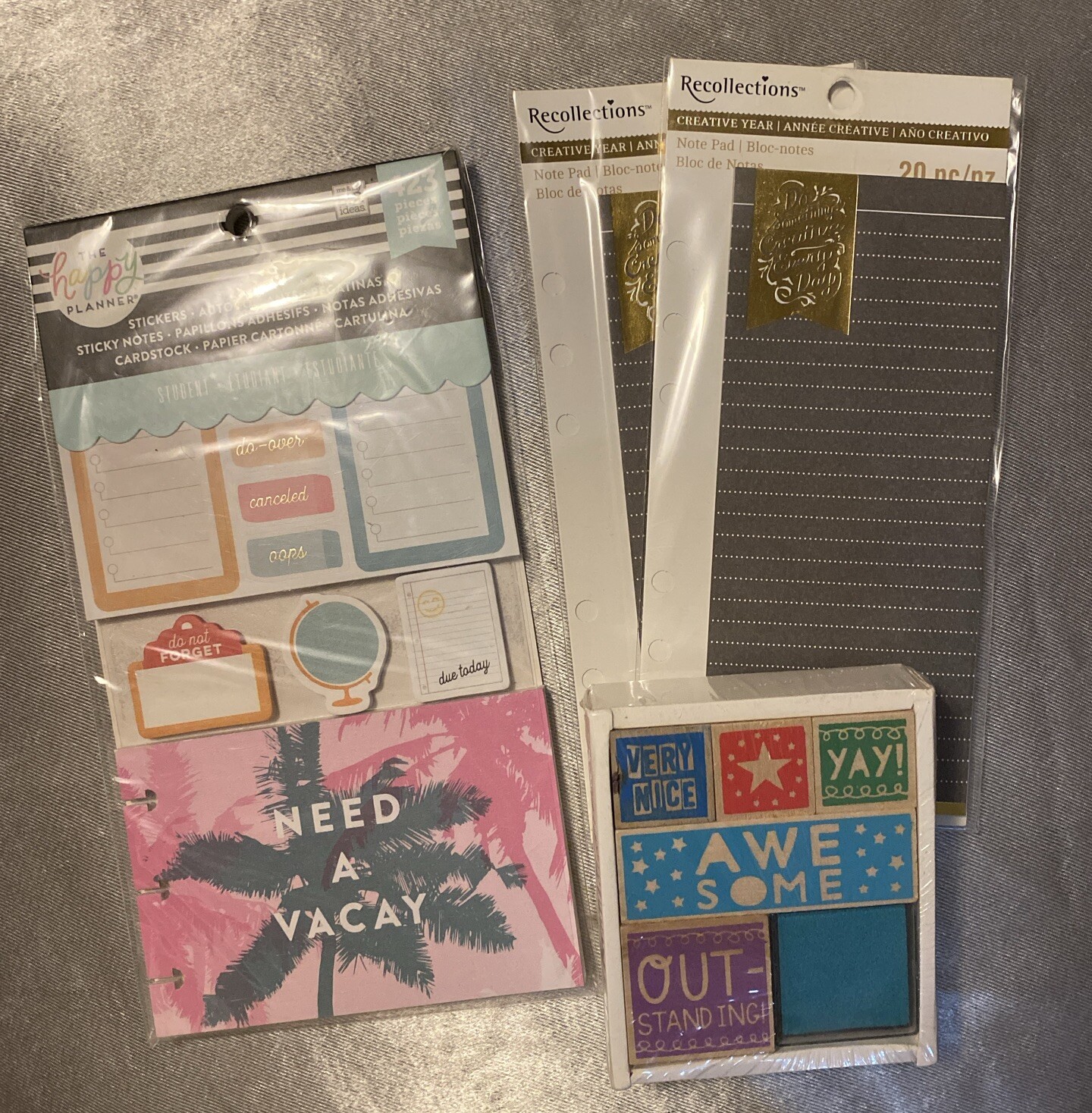 Planner Stickers, Stamps And Sticky Note Paper Lot 4 Pcs  Student Creative-image