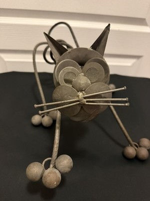 Scrap Metal Yard Cat Art Sculpture Folk Art Statue Recycled - Nuts, Bolts, Nails