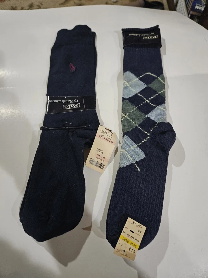 LOTE DE 2 Calcetines Polo Ralph Lauren VERDE De Colección Para Hombre con Logo Pony Talla 10-13 EE. UU. Foto 2 de 4