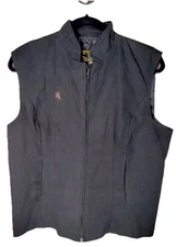 Wyoming Traders Womens Medium Absaroka Canvas Zip Up Ranch Wear Cowgirl Vest