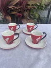 FOUR Julius Meinl Espresso Demitasse Cups And Saucers  Wein 1862 Beautiful