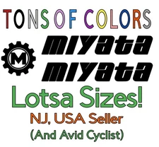 3 Piece Miyata Bikes Die Cut Vinyl Decal Set w/Head Tube Sticker Cycling Bicycle