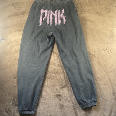 Victoria's Secret PINK Campus Fleece Sweatpants (Pure Black Band)