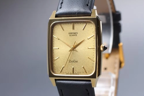 Vintage 1983 [N MINT] SEIKO Dolce 5931-5550 Quartz Gold Men's Watch From JAPAN
