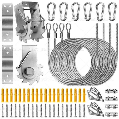 Hardware Kit for Sun Shade Sail Triangle Rectangle Installation Wire Rope Set