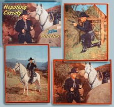 1950s Hopalong Cassidy 3 Film Puzzles Boxed Set William Boyd Cowboy Western