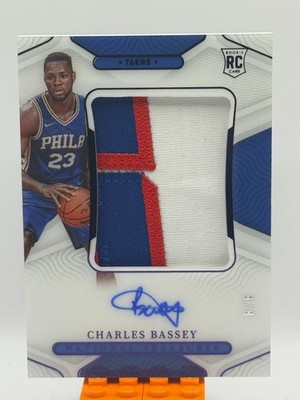 2021-22 Panini National Treasures Rookie Patch Auto Blue Charles Bassey RC 8/8