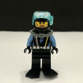 Lego 7771 7773 Aqua Raider Aquaraider Diver #6 Black Flippers Minifigure aqu025