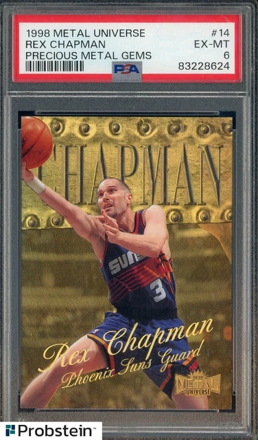 1998 Metal Universe Precious Metal Gems PMG #14 Rex Chapman Suns 40/50 PSA 6