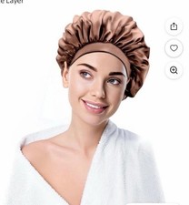 Vividreamore Hair Sleeping Caps For Women Satin Bonnet For Sleeping Silk BROWN